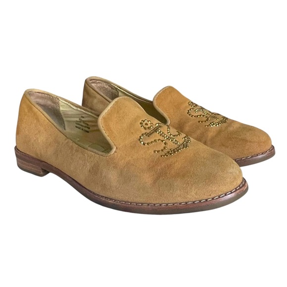 Sperry Loafers Womens 6 Tan Sand Suede Pennington Top Sider Shoes Slip On Preppy - Picture 1 of 13